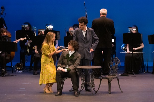 A theatrical scene performed live