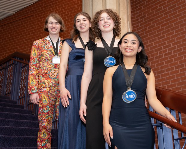 A Glamies student being recognized at the gala