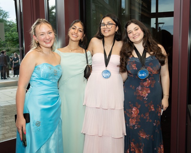 A Glamies student being recognized at the gala