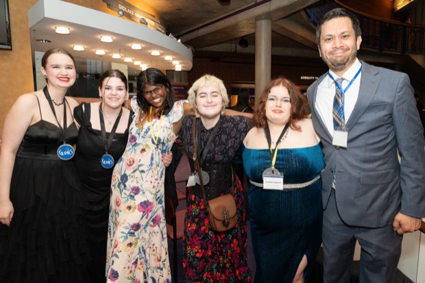 A Glamies student being recognized at the gala