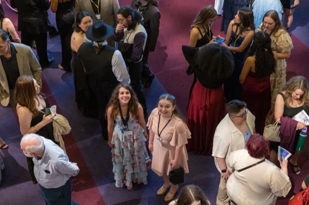 A Glamies student being recognized at the gala